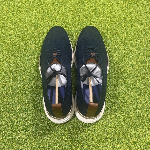 Cole Haan Original Grand Knit Wing Tip II Size 11 Shoes Navy Ivory C27960